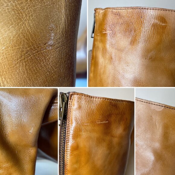 BED STU Tess Tan Distressed Leather Tall Riding Boots BEDSTU Size 8 - Picture 7 of 16